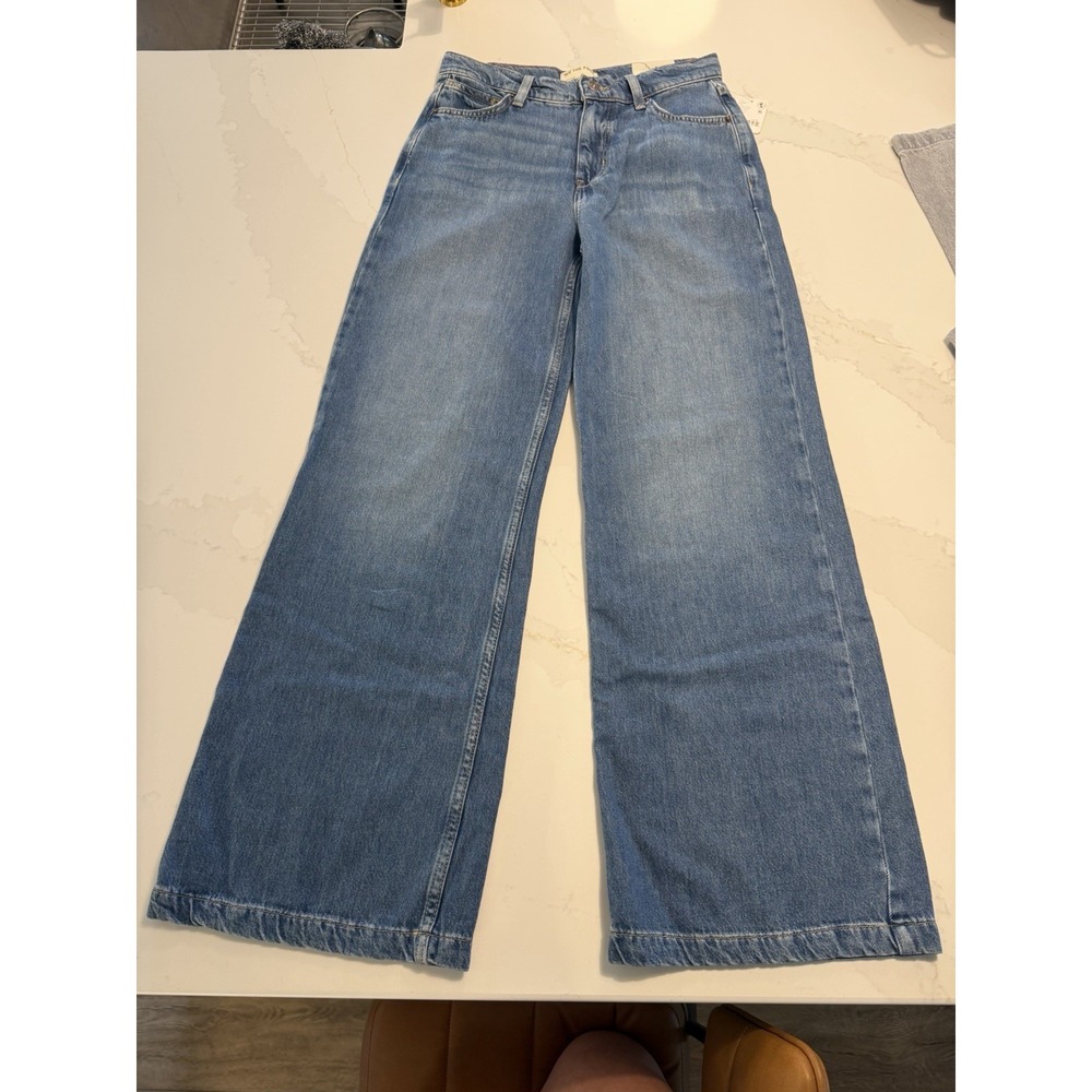 Free People Women's We the Free Jeans Blue Size 25 Cotton Blend Straight Leg NWT